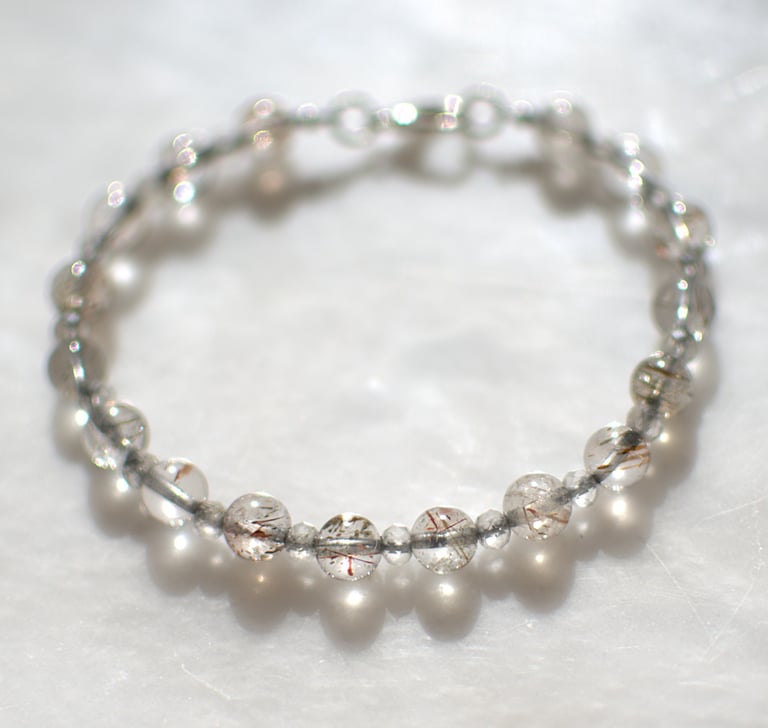 Copper rutilated Quartz bracelet