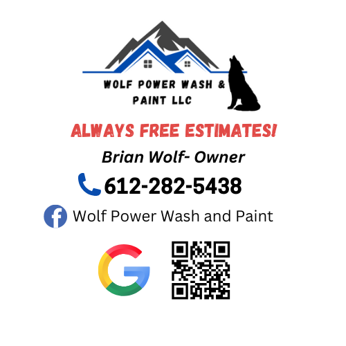 a business card with a wolf and logo