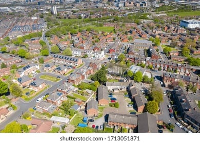 Ariel shot of a town