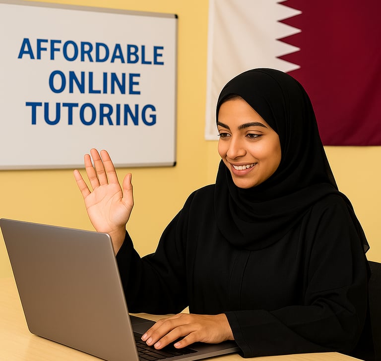 A Qatari female student enjoying Affordable Online Tutoring