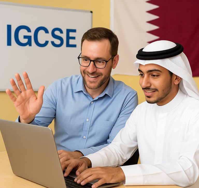 A Qatari Student learning online by Expert IGCSE Teacher in Doha Qatar