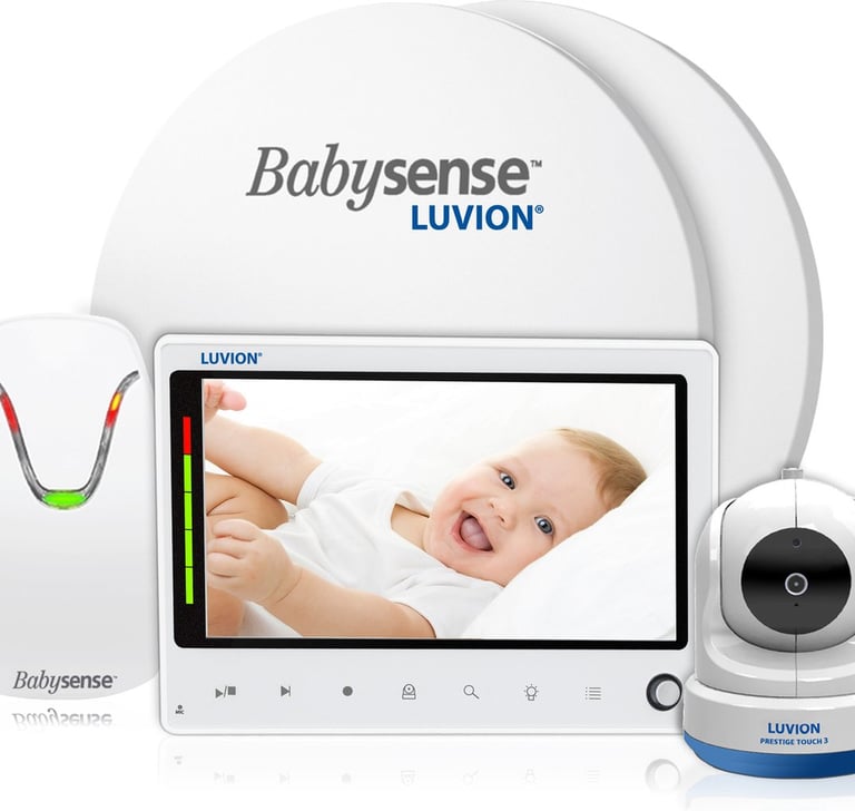 Luvion Prestige Touch 3 beeldbabyfoon met grote monitor en camera.