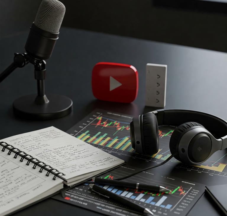 a microphone and headphones on a desk