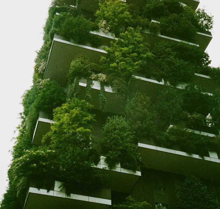 Immeuble avec verdure