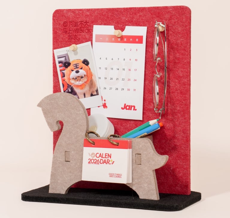 felt desk calendar