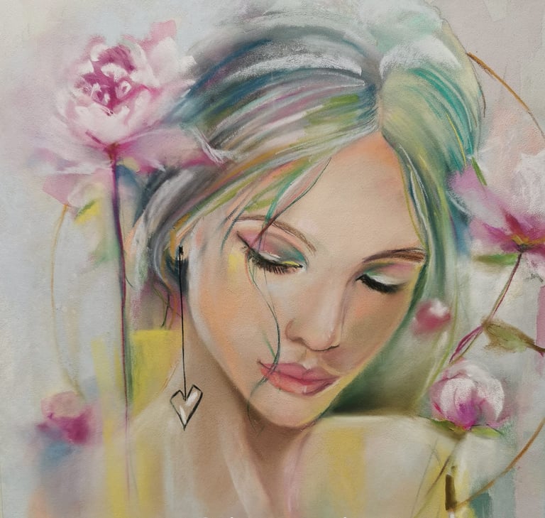 Ritratto a pastello di donna 