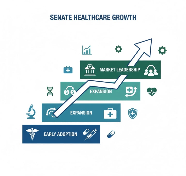 Market trends chart displaying growth projections for complex vs traditional care services