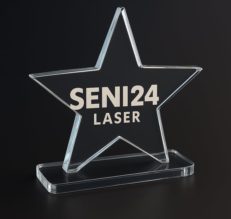 Trophée Plexiglas découpe et gravure laser