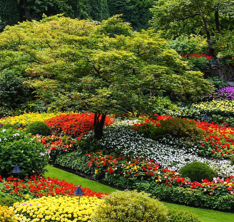 Colourful flower garden with softscape planting design – Yie Yang Landscape