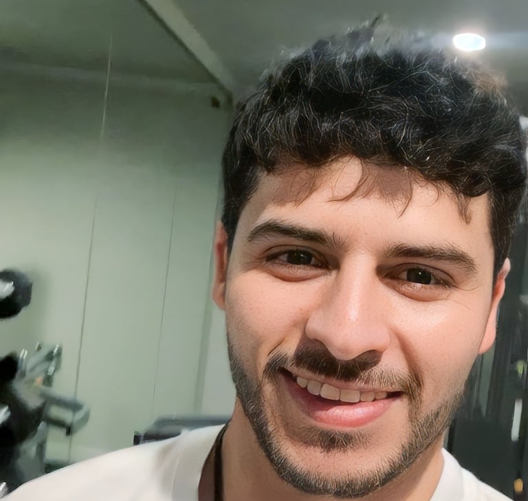 a man with a mustache and mustache on his face