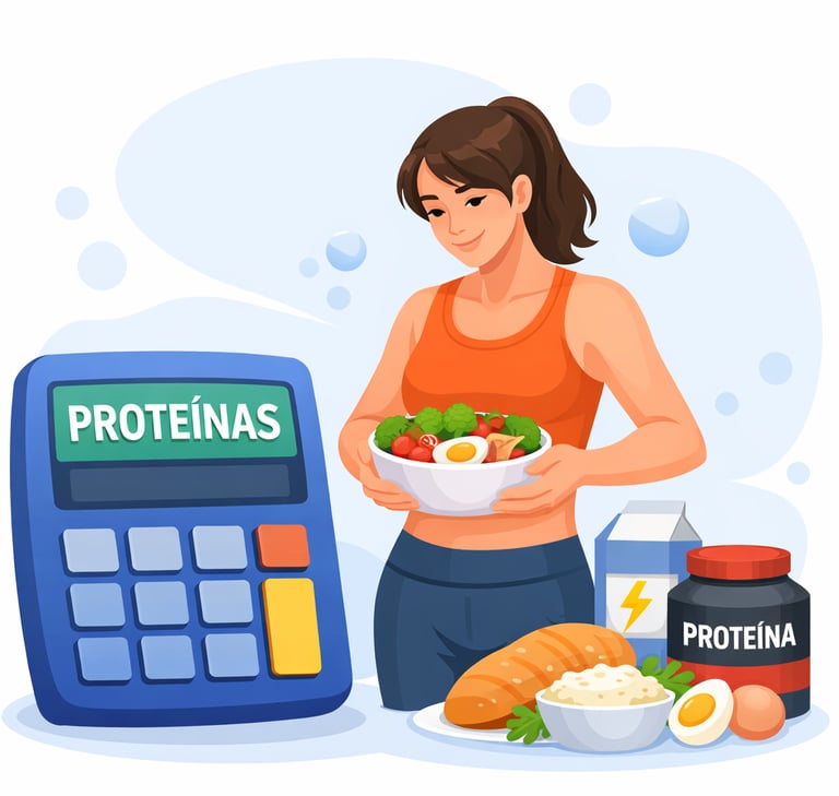 Calculadora de proteínas diaria con alimentos proteicos para saber cuánta proteína necesitas al día 