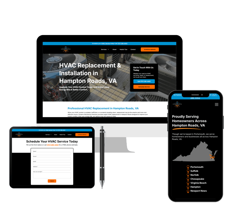 hvac company website design