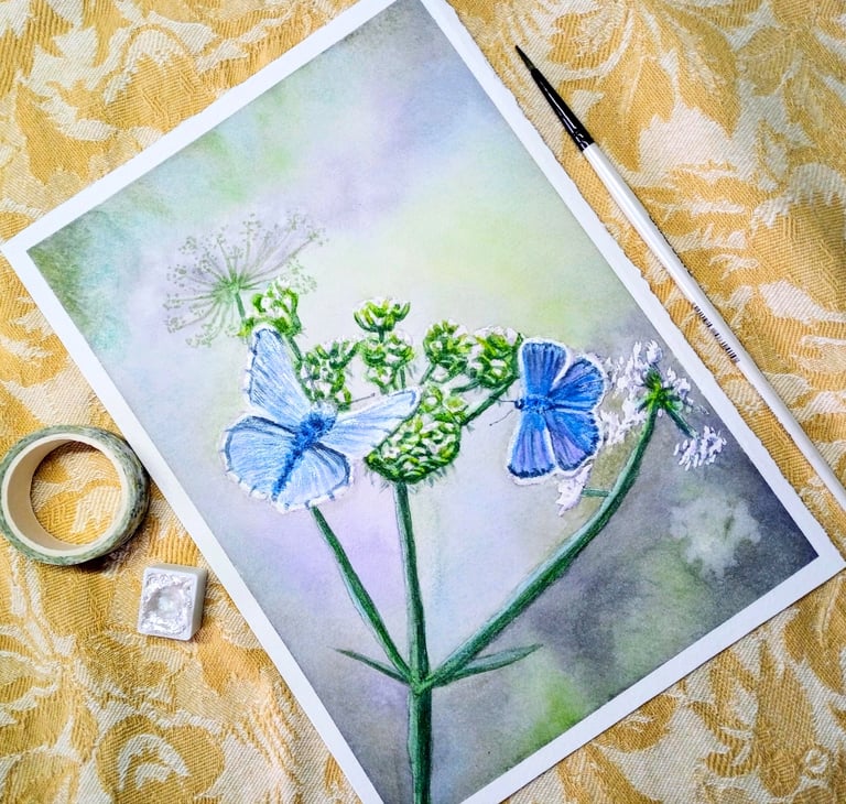 Butterflies and flowers painting workshop