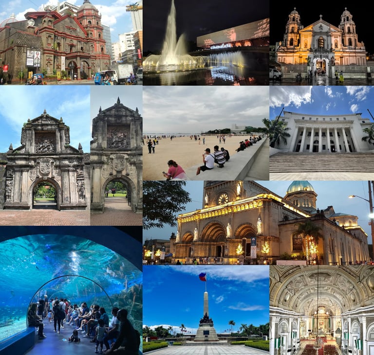 a collage of a collage of photos of a city