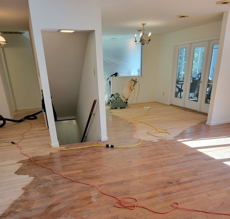 sand and refinish natural oak hardwood