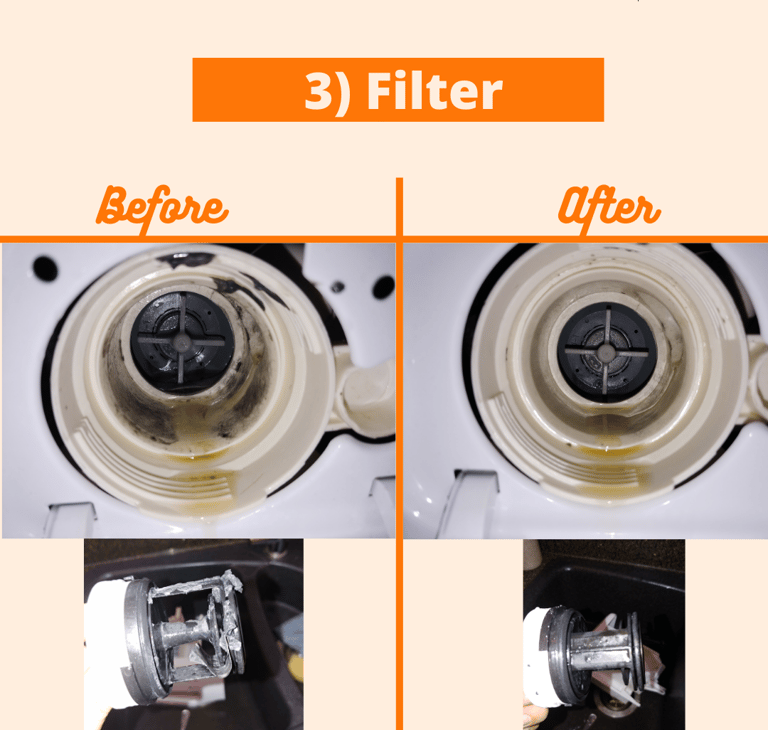 washing machine bottom filter cleaning