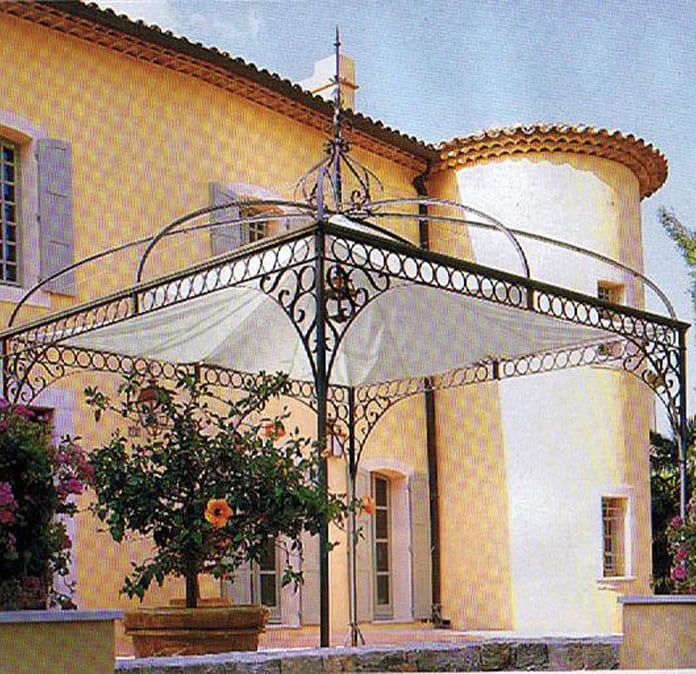Tonnelle de jardin pavillon arche en métal acier