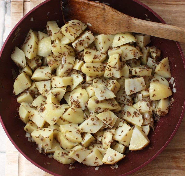cooking Indian french fries