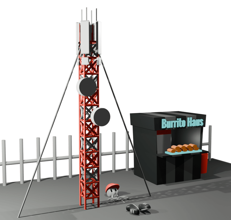 3d Blender Telecom Guyed Tower