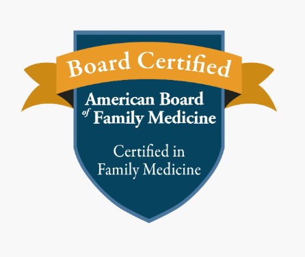 board certified badge American Board of Family Medicine