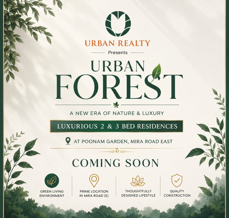 URBAN FOREST MIRA ROAD EAST, URBAN REALTY, CLLARO, URBAN FOREST, POONAM GARDEN, MIRA ROAD EAST