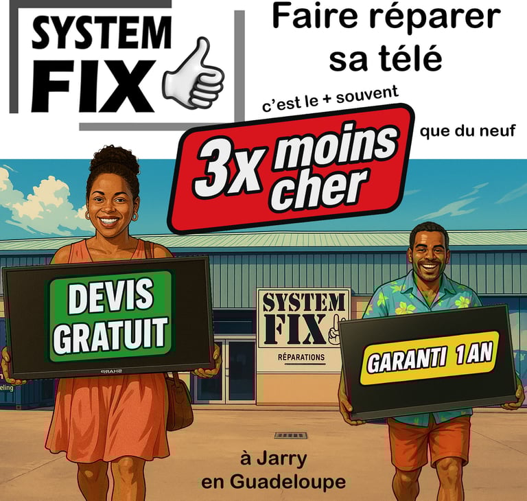 Réparation télé téléviseur télévision en Guadeloupe