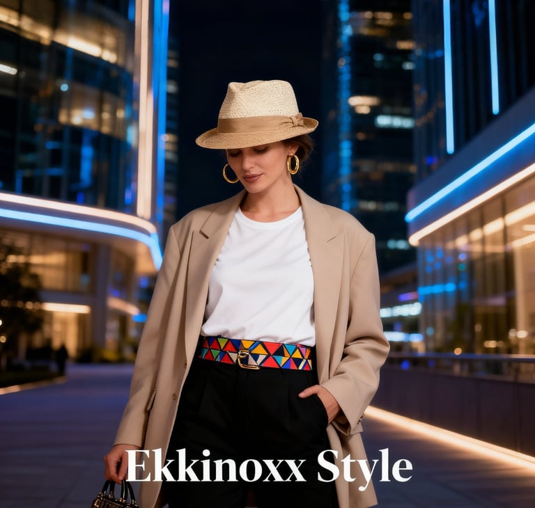 Femme stylée transformant un basique blanc avec accessoires colorés et layering chic, astuce mode 