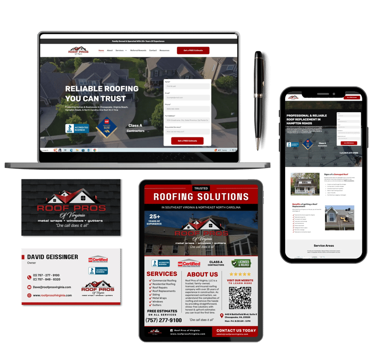 roofing company website design