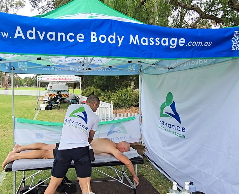 Male Winner having a Deep Tissue Sports Massage in Wollongong