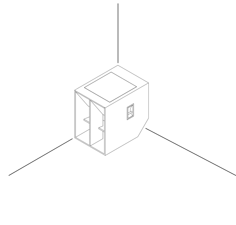 Eine Zeichnung von unserem H2101 in einer Ecke eines Raumes