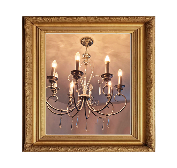 silver gilt chandelier at Sayb & Nia Interior Design in Buckinghamshire, England