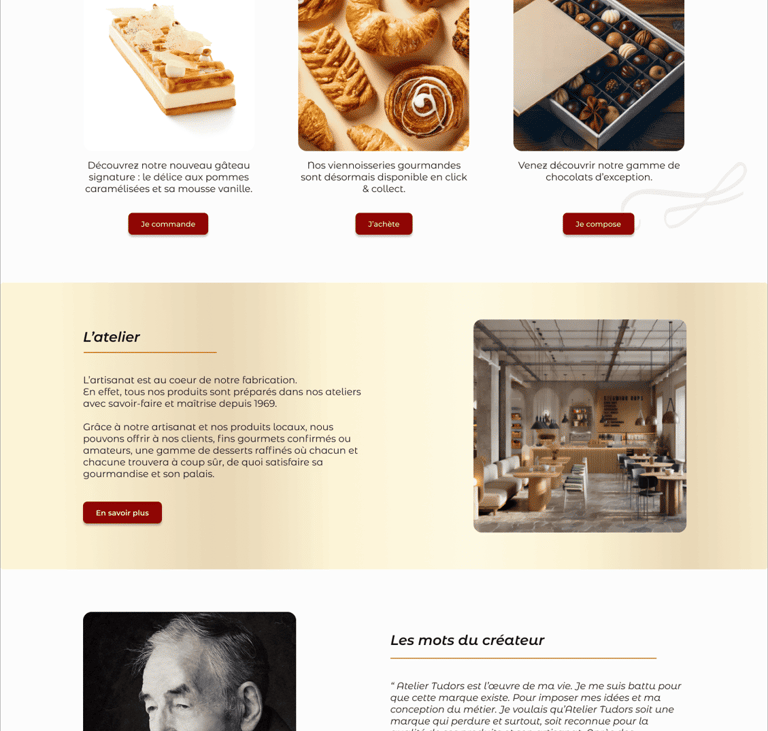 Atelier Tudors - Page Accueil