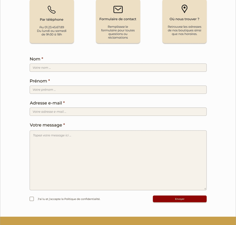 Atelier Tudors - Page Contact
