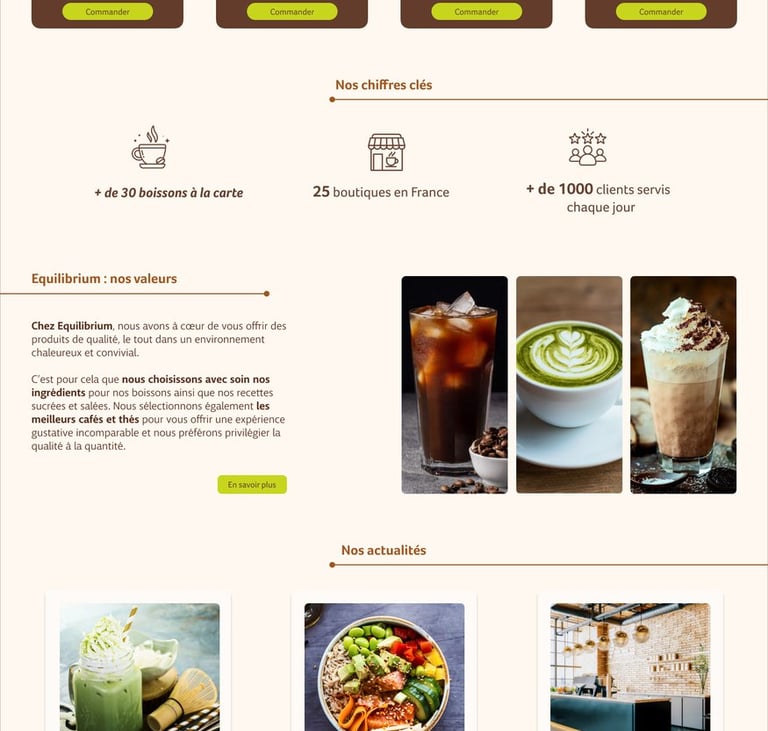 Equilibrium Coffee Shop - Page Accueil