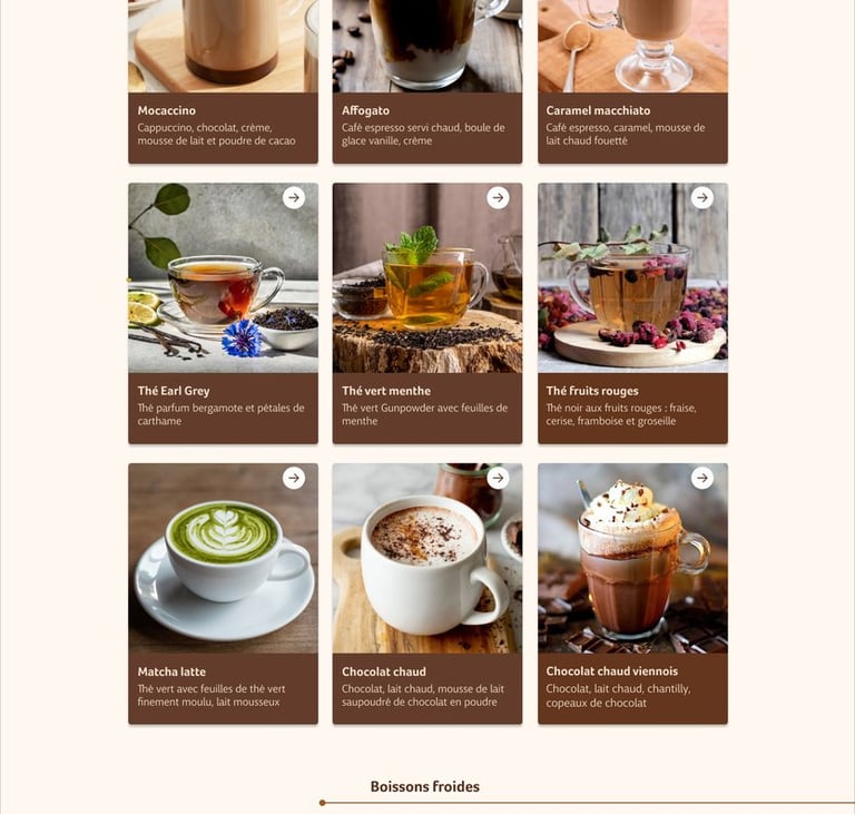 Equilibrium Coffee Shop - Page produits