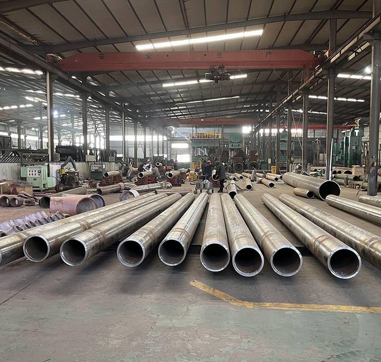 Seamless steel pipe production workshop