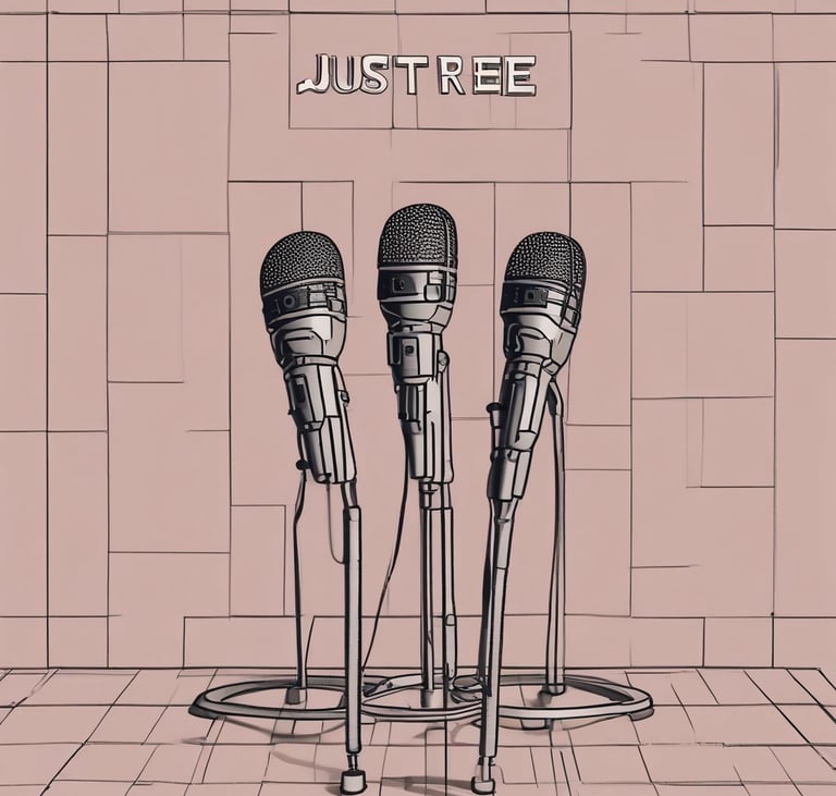 A neon-lit electric guitar glowing against a dark, smoky background with holographic music notes floating around.