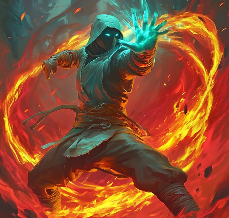Immagine guerriero elemento fuoco