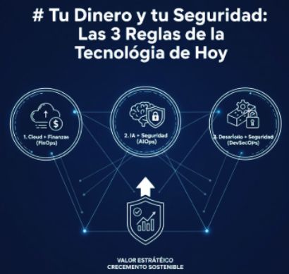 Infografía de Cloud, IA y Seguridad Tech