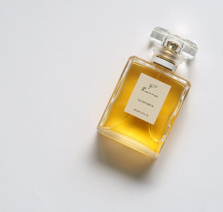 Création de packaging sur mesure pour P'Ranna, parfum unisexe, flacon