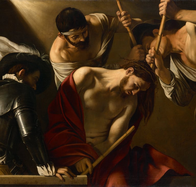 The Crowning with Thorns, Caravaggio, c. 1602/1604 or 1607, Kunsthistorisches Museum, Vienna