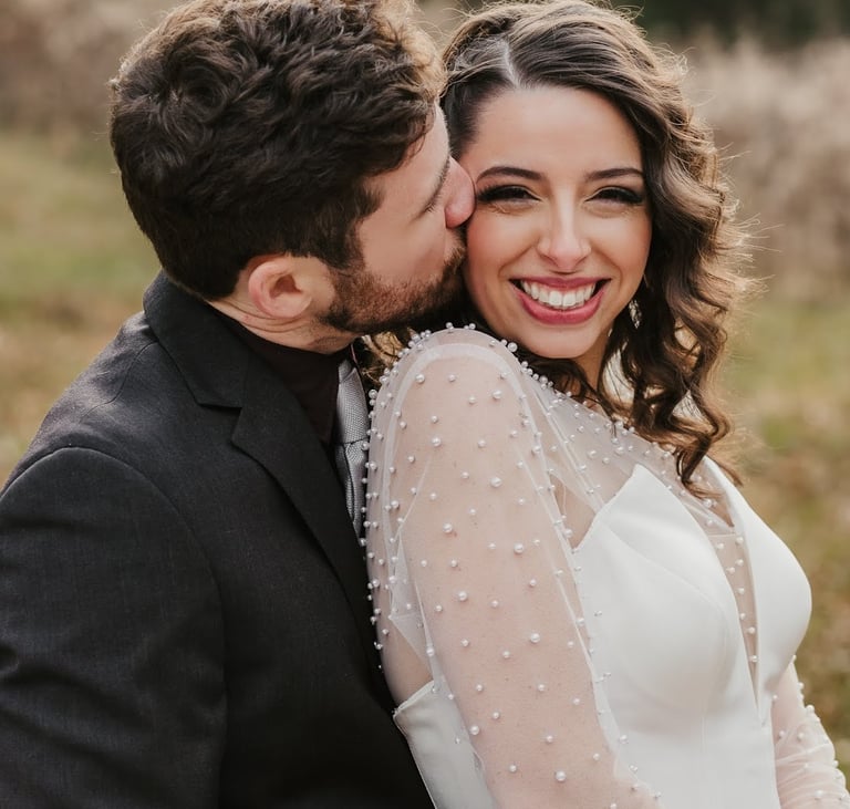 Close-up of couple smiling