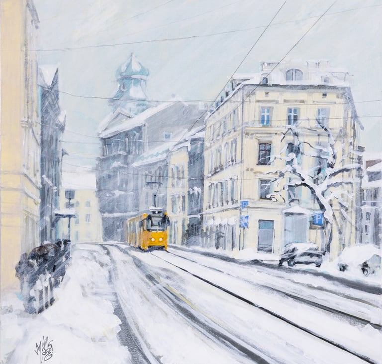 Mag Wilk, Cracow , Kraków, tram , painting