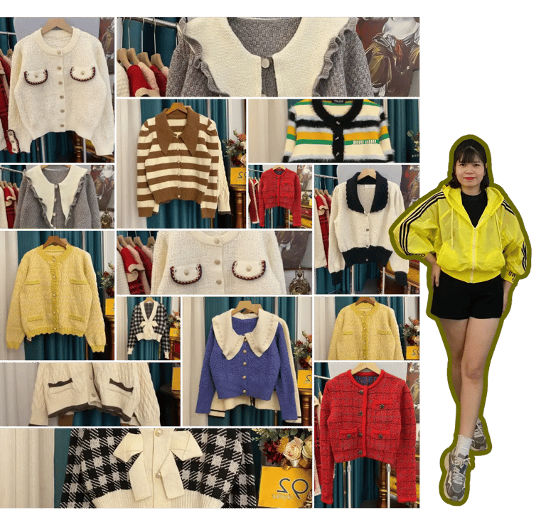 ao khoac len secondhand da dang mau ma