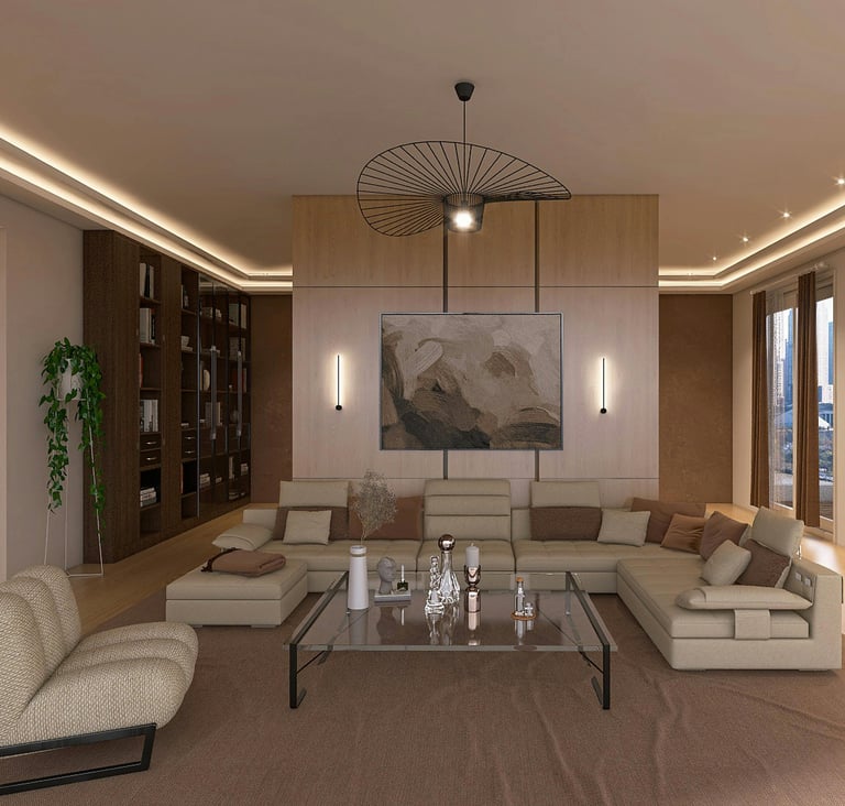 Ada Mira Yapı Dekorasyon tarafından tasarlanan modern salon iç mekân uygulaması