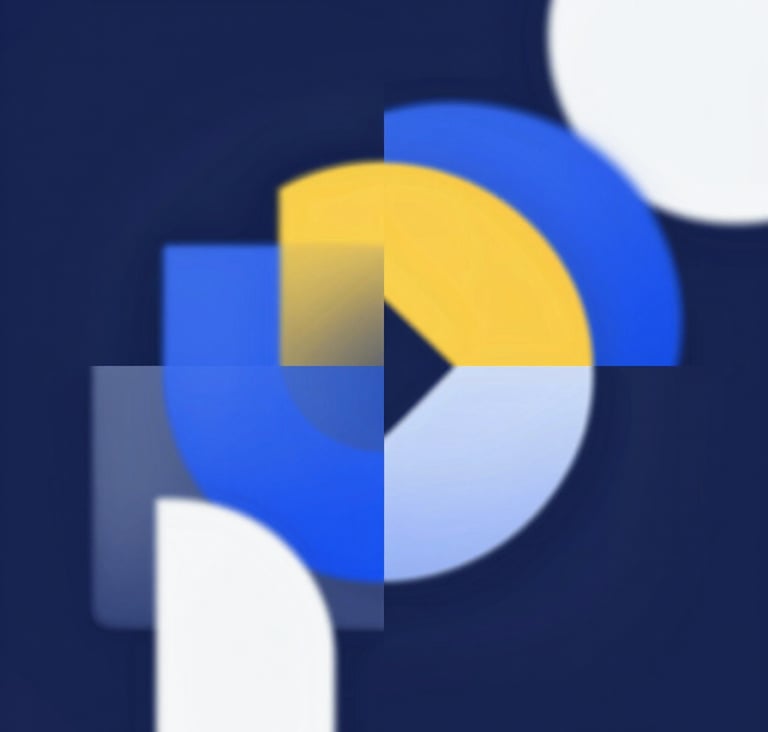 Abstract representation of innovative design and technology, featuring sleek geometric shapes in a forward-thinking professional style. Incorporate colors #0A1128, #1E3F66, #E2B941, and #F5F8FA.