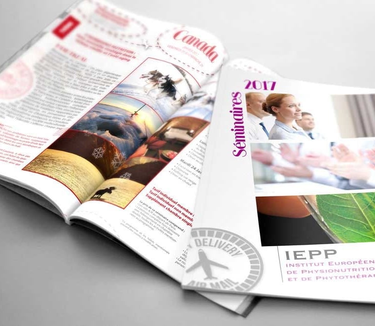 Catalogue de voyage réalisé par infographiste freelance dans les alpes maritimes à cannes