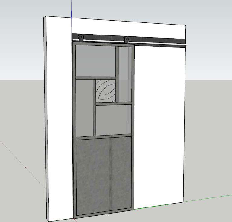 Plan 3D porte verrière