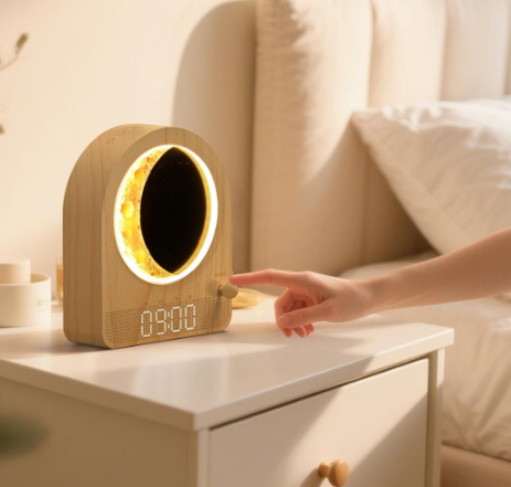 Epochleno moon-shaped glowing alarm clock.
