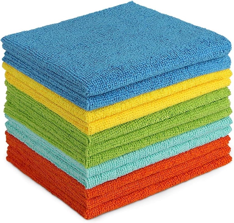 a stack of towels and a stack of towels